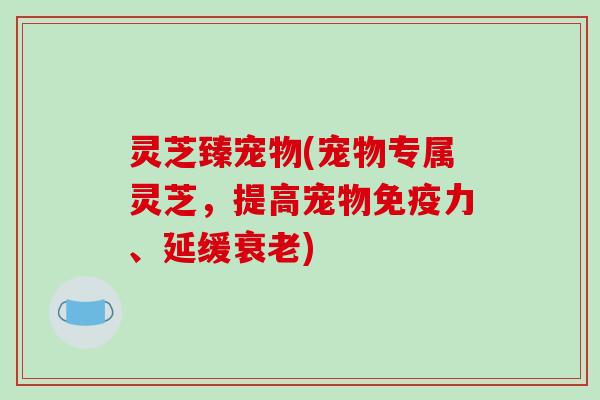 灵芝臻宠物(宠物专属灵芝，提高宠物免疫力、延缓衰老)-第1张图片-破壁灵芝孢子粉研究指南