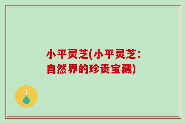 小平灵芝(小平灵芝:自然界的珍贵宝藏)-第1张图片-破壁灵芝孢子粉研究指南 小平灵芝(小平灵芝:自然界的珍贵宝藏)-第1张图片-破壁灵芝孢子粉研究指南
