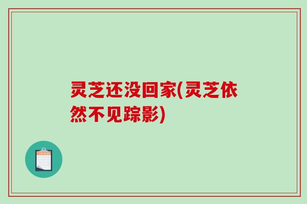 灵芝还没回家(灵芝依然不见踪影)-第1张图片-破壁灵芝孢子粉研究指南 灵芝还没回家(灵芝依然不见踪影)-第1张图片-破壁灵芝孢子粉研究指南
