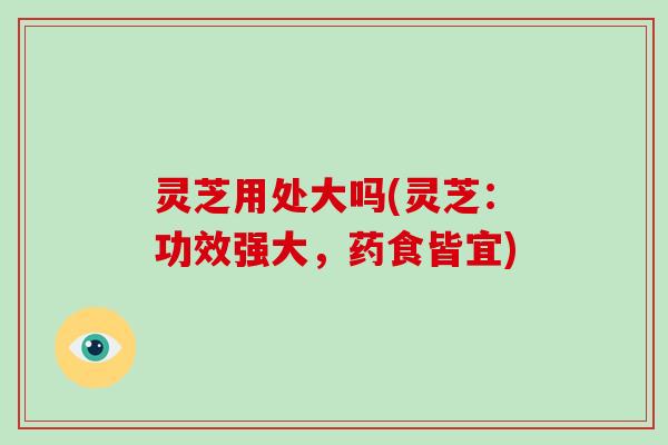 灵芝用处大吗(灵芝：功效强大，药食皆宜)-第1张图片-破壁灵芝孢子粉研究指南