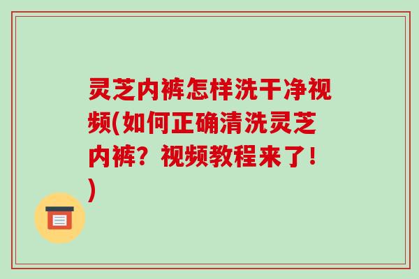灵芝内裤怎样洗干净视频(如何正确清洗灵芝内裤?视频教程来了!)-第1张图片-破壁灵芝孢子粉研究指南 灵芝内裤怎样洗干净视频(如何正确清洗灵芝内裤?视频教程来了!)-第1张图片-破壁灵芝孢子粉研究指南