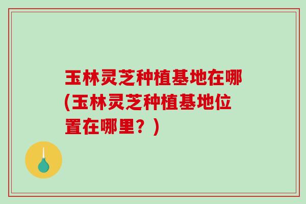 玉林灵芝种植基地在哪(玉林灵芝种植基地位置在哪里?)-第1张图片-破壁灵芝孢子粉研究指南 玉林灵芝种植基地在哪(玉林灵芝种植基地位置在哪里?)-第1张图片-破壁灵芝孢子粉研究指南
