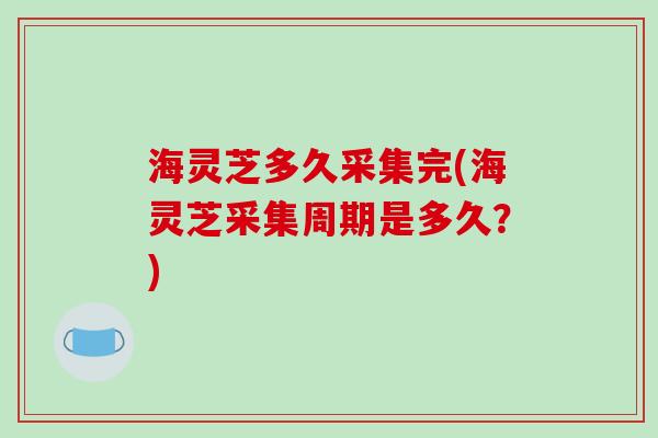 海灵芝多久采集完(海灵芝采集周期是多久?)-第1张图片-破壁灵芝孢子粉研究指南 海灵芝多久采集完(海灵芝采集周期是多久?)-第1张图片-破壁灵芝孢子粉研究指南