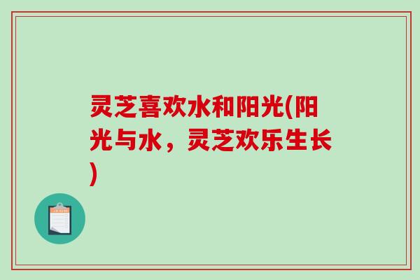 灵芝喜欢水和阳光(阳光与水,灵芝欢乐生长)-第1张图片-破壁灵芝孢子粉研究指南 灵芝喜欢水和阳光(阳光与水,灵芝欢乐生长)-第1张图片-破壁灵芝孢子粉研究指南