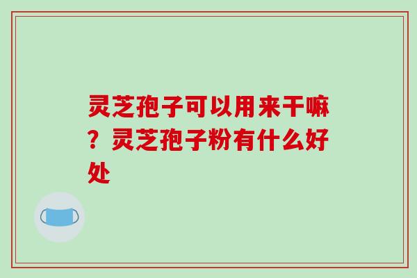 灵芝孢子可以用来干嘛?灵芝孢子粉有什么好处-第1张图片-破壁灵芝孢子粉研究指南 灵芝孢子可以用来干嘛?灵芝孢子粉有什么好处-第1张图片-破壁灵芝孢子粉研究指南