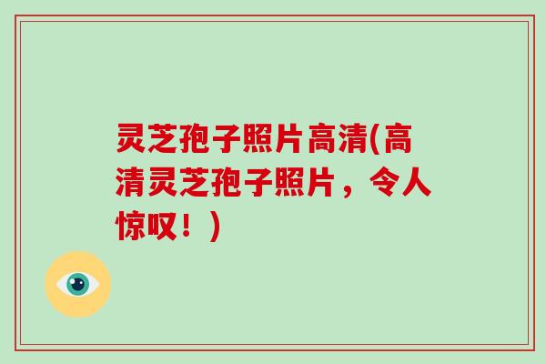 灵芝孢子照片高清(高清灵芝孢子照片，令人惊叹！)-第1张图片-破壁灵芝孢子粉研究指南