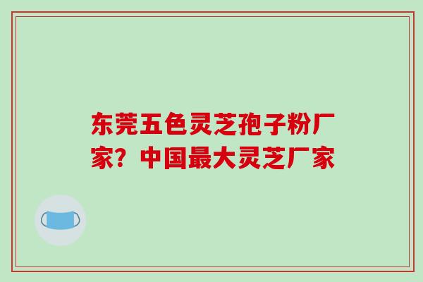 东莞五色灵芝孢子粉厂家?中国最大灵芝厂家-第1张图片-破壁灵芝孢子粉研究指南 东莞五色灵芝孢子粉厂家?中国最大灵芝厂家-第1张图片-破壁灵芝孢子粉研究指南