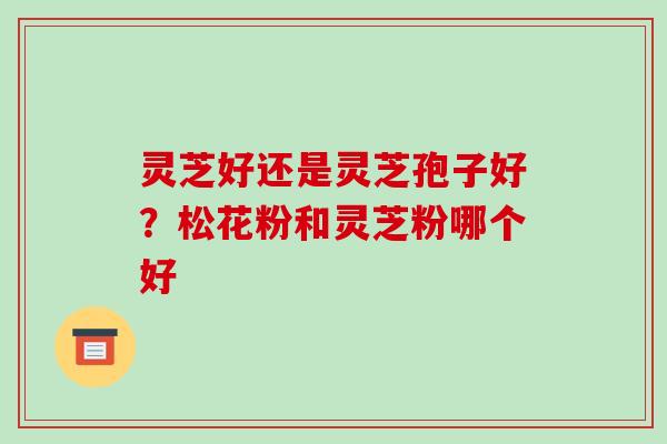 灵芝好还是灵芝孢子好?松花粉和灵芝粉哪个好-第1张图片-破壁灵芝孢子粉研究指南 灵芝好还是灵芝孢子好?松花粉和灵芝粉哪个好-第1张图片-破壁灵芝孢子粉研究指南