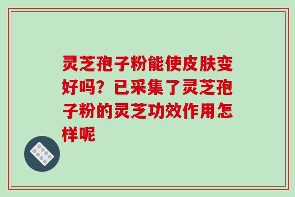 灵芝孢子粉能使皮肤变好吗?已采集了灵芝孢子粉的灵芝功效作用怎样呢-第1张图片-破壁灵芝孢子粉研究指南 灵芝孢子粉能使皮肤变好吗?已采集了灵芝孢子粉的灵芝功效作用怎样呢-第1张图片-破壁灵芝孢子粉研究指南