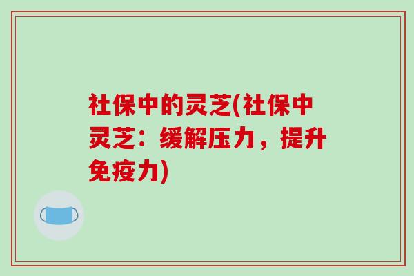 社保中的灵芝(社保中灵芝:缓解压力,提升免疫力)-第1张图片-破壁灵芝孢子粉研究指南 社保中的灵芝(社保中灵芝:缓解压力,提升免疫力)-第1张图片-破壁灵芝孢子粉研究指南