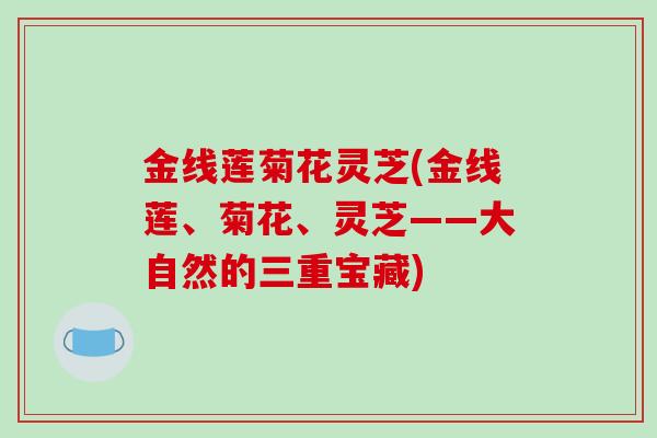金线莲菊花灵芝(金线莲、菊花、灵芝——大自然的三重宝藏)-第1张图片-破壁灵芝孢子粉研究指南 金线莲菊花灵芝(金线莲、菊花、灵芝——大自然的三重宝藏)-第1张图片-破壁灵芝孢子粉研究指南
