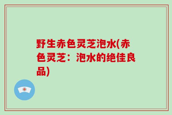 野生赤色灵芝泡水(赤色灵芝:泡水的绝佳良品)-第1张图片-破壁灵芝孢子粉研究指南 野生赤色灵芝泡水(赤色灵芝:泡水的绝佳良品)-第1张图片-破壁灵芝孢子粉研究指南