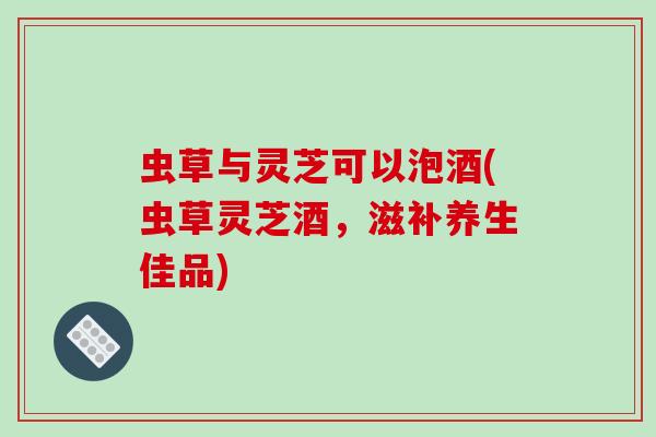 虫草与灵芝可以泡酒(虫草灵芝酒，滋补养生佳品)-第1张图片-破壁灵芝孢子粉研究指南