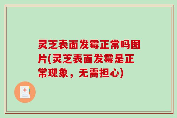 灵芝表面发霉正常吗图片(灵芝表面发霉是正常现象,无需担心)-第1张图片-破壁灵芝孢子粉研究指南 灵芝表面发霉正常吗图片(灵芝表面发霉是正常现象,无需担心)-第1张图片-破壁灵芝孢子粉研究指南