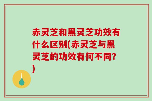 赤灵芝和黑灵芝功效有什么区别(赤灵芝与黑灵芝的功效有何不同?)-第1张图片-破壁灵芝孢子粉研究指南 赤灵芝和黑灵芝功效有什么区别(赤灵芝与黑灵芝的功效有何不同?)-第1张图片-破壁灵芝孢子粉研究指南