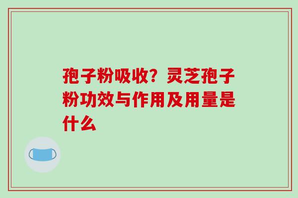 孢子粉吸收?灵芝孢子粉功效与作用及用量是什么-第1张图片-破壁灵芝孢子粉研究指南 孢子粉吸收?灵芝孢子粉功效与作用及用量是什么-第1张图片-破壁灵芝孢子粉研究指南