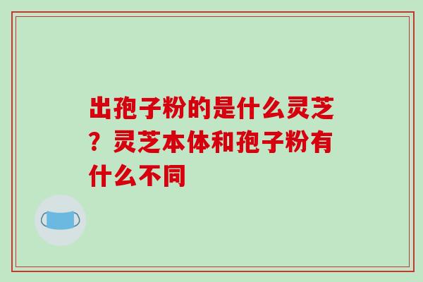 出孢子粉的是什么灵芝？灵芝本体和孢子粉有什么不同-第1张图片-破壁灵芝孢子粉研究指南