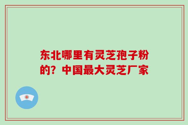 东北哪里有灵芝孢子粉的?中国最大灵芝厂家-第1张图片-破壁灵芝孢子粉研究指南 东北哪里有灵芝孢子粉的?中国最大灵芝厂家-第1张图片-破壁灵芝孢子粉研究指南