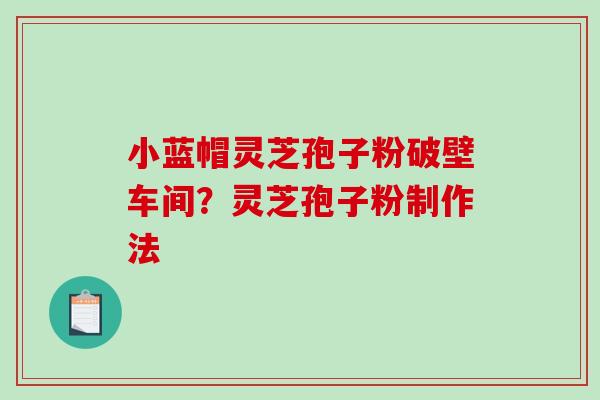 小蓝帽灵芝孢子粉破壁车间?灵芝孢子粉制作法-第1张图片-破壁灵芝孢子粉研究指南 小蓝帽灵芝孢子粉破壁车间?灵芝孢子粉制作法-第1张图片-破壁灵芝孢子粉研究指南