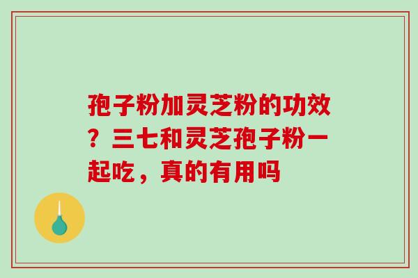 孢子粉加灵芝粉的功效?三七和灵芝孢子粉一起吃,真的有用吗-第1张图片-破壁灵芝孢子粉研究指南 孢子粉加灵芝粉的功效?三七和灵芝孢子粉一起吃,真的有用吗-第1张图片-破壁灵芝孢子粉研究指南