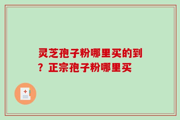 灵芝孢子粉哪里买的到?正宗孢子粉哪里买-第1张图片-破壁灵芝孢子粉研究指南 灵芝孢子粉哪里买的到?正宗孢子粉哪里买-第1张图片-破壁灵芝孢子粉研究指南