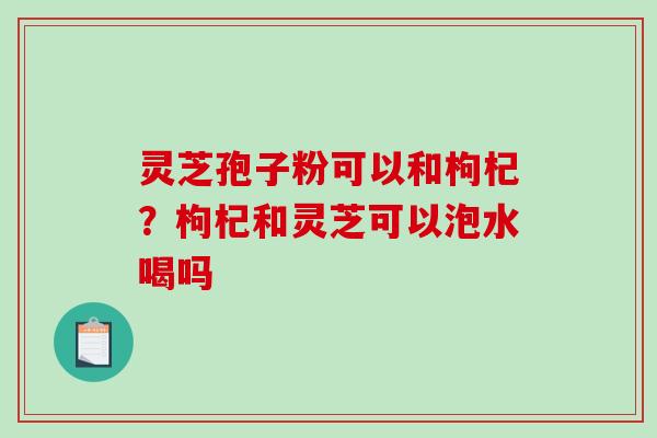 灵芝孢子粉可以和枸杞?枸杞和灵芝可以泡水喝吗-第1张图片-破壁灵芝孢子粉研究指南 灵芝孢子粉可以和枸杞?枸杞和灵芝可以泡水喝吗-第1张图片-破壁灵芝孢子粉研究指南