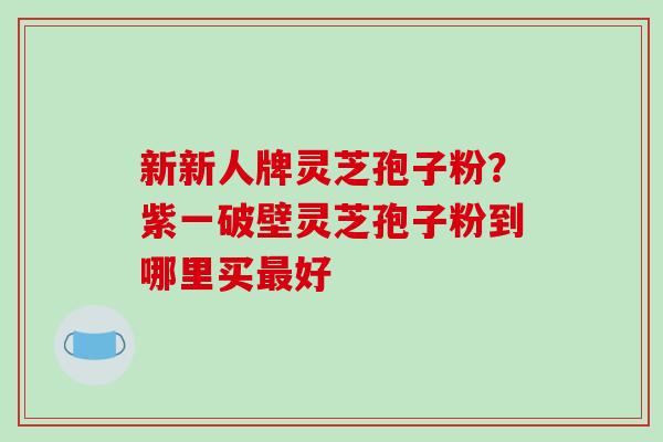 新新人牌灵芝孢子粉？紫一破壁灵芝孢子粉到哪里买最好-第1张图片-破壁灵芝孢子粉研究指南
