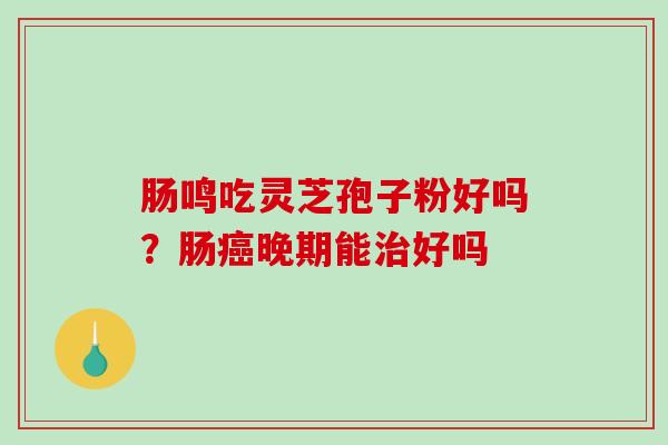 肠鸣吃灵芝孢子粉好吗?肠癌晚期能治好吗-第1张图片-破壁灵芝孢子粉研究指南 肠鸣吃灵芝孢子粉好吗?肠癌晚期能治好吗-第1张图片-破壁灵芝孢子粉研究指南