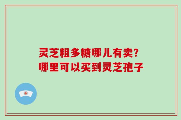 灵芝粗多糖哪儿有卖？哪里可以买到灵芝孢子-第1张图片-破壁灵芝孢子粉研究指南