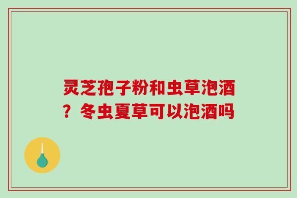 灵芝孢子粉和虫草泡酒?冬虫夏草可以泡酒吗-第1张图片-破壁灵芝孢子粉研究指南 灵芝孢子粉和虫草泡酒?冬虫夏草可以泡酒吗-第1张图片-破壁灵芝孢子粉研究指南