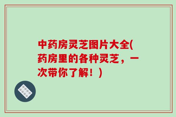 中药房灵芝图片大全(药房里的各种灵芝，一次带你了解！)-第1张图片-破壁灵芝孢子粉研究指南