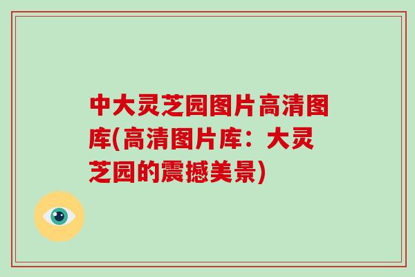 中大灵芝园图片高清图库(高清图片库:大灵芝园的震撼美景)-第1张图片-破壁灵芝孢子粉研究指南 中大灵芝园图片高清图库(高清图片库:大灵芝园的震撼美景)-第1张图片-破壁灵芝孢子粉研究指南
