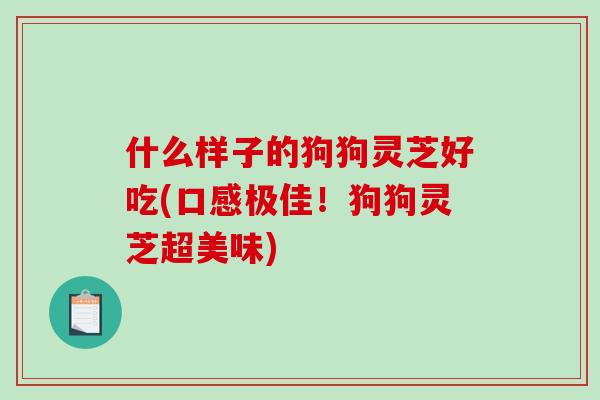 什么样子的狗狗灵芝好吃(口感极佳!狗狗灵芝超美味)-第1张图片-破壁灵芝孢子粉研究指南 什么样子的狗狗灵芝好吃(口感极佳!狗狗灵芝超美味)-第1张图片-破壁灵芝孢子粉研究指南