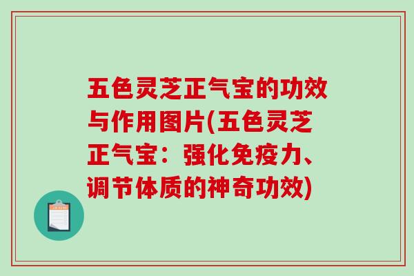 五色灵芝正气宝的功效与作用图片(五色灵芝正气宝：强化免疫力、调节体质的神奇功效)-第1张图片-破壁灵芝孢子粉研究指南