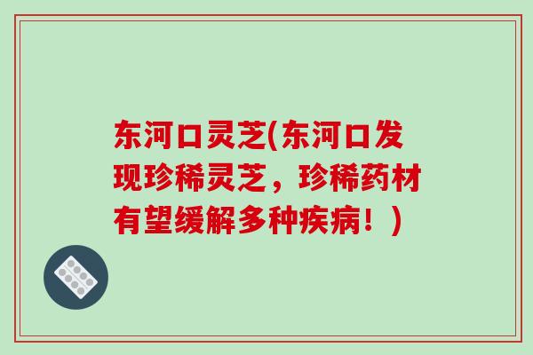 东河口灵芝(东河口发现珍稀灵芝,珍稀药材有望缓解多种疾病!)-第1张图片-破壁灵芝孢子粉研究指南 东河口灵芝(东河口发现珍稀灵芝,珍稀药材有望缓解多种疾病!)-第1张图片-破壁灵芝孢子粉研究指南