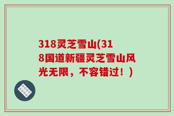 318灵芝雪山(318国道新疆灵芝雪山风光无限，不容错过！)-第1张图片-破壁灵芝孢子粉研究指南