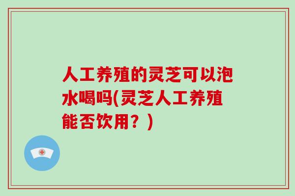 人工养殖的灵芝可以泡水喝吗(灵芝人工养殖能否饮用?)-第1张图片-破壁灵芝孢子粉研究指南 人工养殖的灵芝可以泡水喝吗(灵芝人工养殖能否饮用?)-第1张图片-破壁灵芝孢子粉研究指南