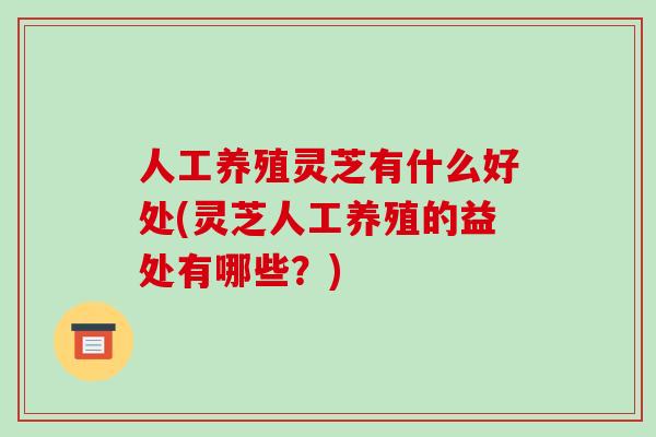 人工养殖灵芝有什么好处(灵芝人工养殖的益处有哪些?)-第1张图片-破壁灵芝孢子粉研究指南 人工养殖灵芝有什么好处(灵芝人工养殖的益处有哪些?)-第1张图片-破壁灵芝孢子粉研究指南