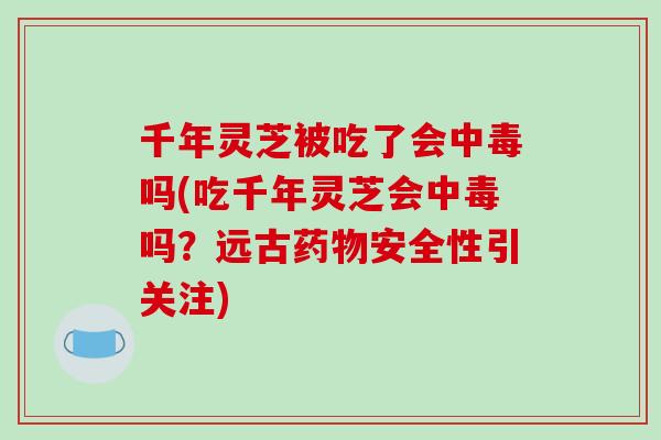 千年灵芝被吃了会中毒吗(吃千年灵芝会中毒吗?远古药物安全性引关注)-第1张图片-破壁灵芝孢子粉研究指南 千年灵芝被吃了会中毒吗(吃千年灵芝会中毒吗?远古药物安全性引关注)-第1张图片-破壁灵芝孢子粉研究指南
