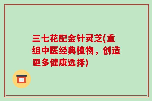 三七花配金针灵芝(重组中医经典植物，创造更多健康选择)-第1张图片-破壁灵芝孢子粉研究指南
