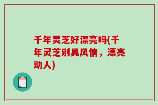 千年灵芝好漂亮吗(千年灵芝别具风情，漂亮动人)-第1张图片-破壁灵芝孢子粉研究指南