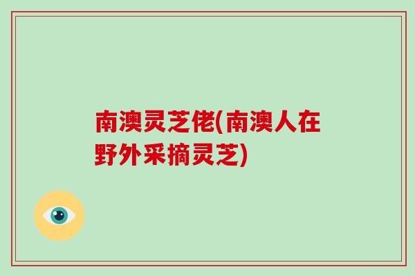 南澳灵芝佬(南澳人在野外采摘灵芝)-第1张图片-破壁灵芝孢子粉研究指南 南澳灵芝佬(南澳人在野外采摘灵芝)-第1张图片-破壁灵芝孢子粉研究指南