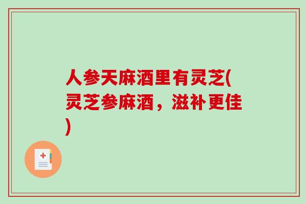 人参天麻酒里有灵芝(灵芝参麻酒，滋补更佳)-第1张图片-破壁灵芝孢子粉研究指南