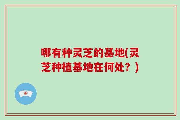 哪有种灵芝的基地(灵芝种植基地在何处?)-第1张图片-破壁灵芝孢子粉研究指南 哪有种灵芝的基地(灵芝种植基地在何处?)-第1张图片-破壁灵芝孢子粉研究指南