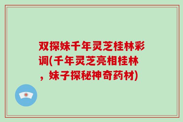 双探妹千年灵芝桂林彩调(千年灵芝亮相桂林，妹子探秘神奇药材)-第1张图片-破壁灵芝孢子粉研究指南