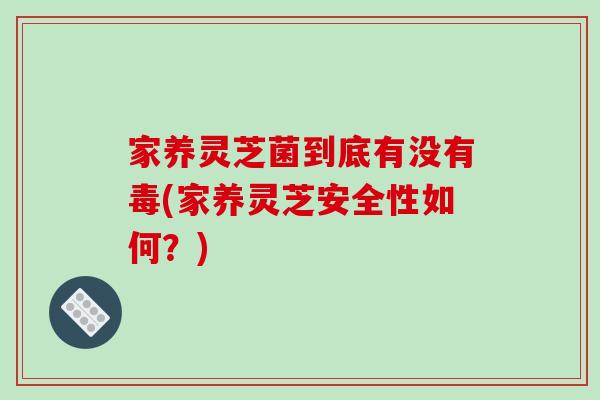 家养灵芝菌到底有没有毒(家养灵芝安全性如何?)-第1张图片-破壁灵芝孢子粉研究指南 家养灵芝菌到底有没有毒(家养灵芝安全性如何?)-第1张图片-破壁灵芝孢子粉研究指南