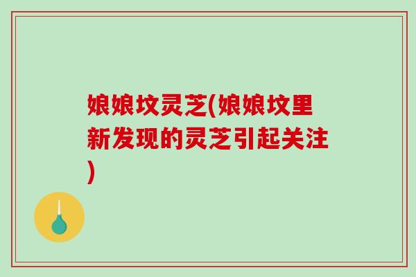 娘娘坟灵芝(娘娘坟里新发现的灵芝引起关注)-第1张图片-破壁灵芝孢子粉研究指南