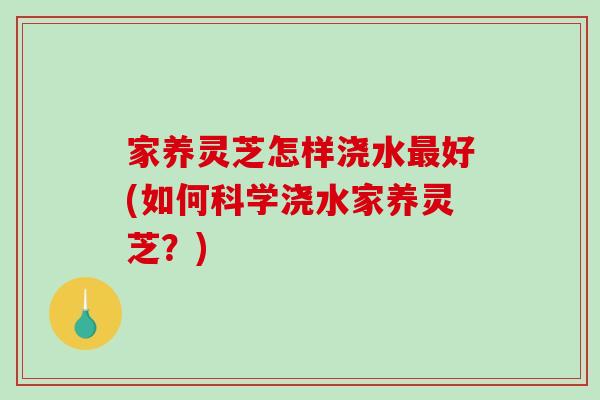 家养灵芝怎样浇水最好(如何科学浇水家养灵芝？)-第1张图片-破壁灵芝孢子粉研究指南