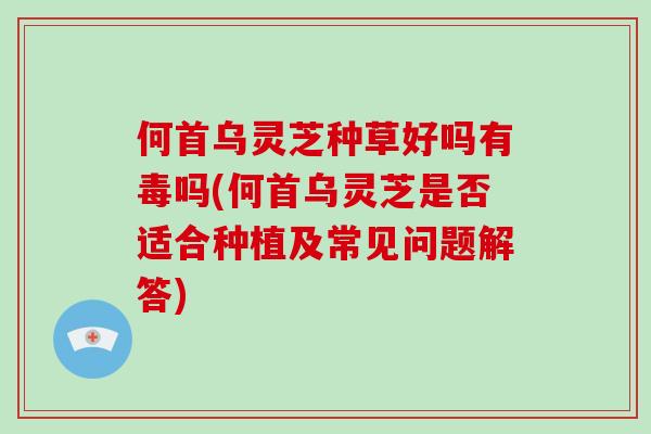 何首乌灵芝种草好吗有毒吗(何首乌灵芝是否适合种植及常见问题解答)-第1张图片-破壁灵芝孢子粉研究指南