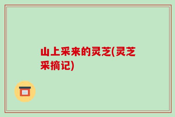 山上采来的灵芝(灵芝采摘记)-第1张图片-破壁灵芝孢子粉研究指南 山上采来的灵芝(灵芝采摘记)-第1张图片-破壁灵芝孢子粉研究指南